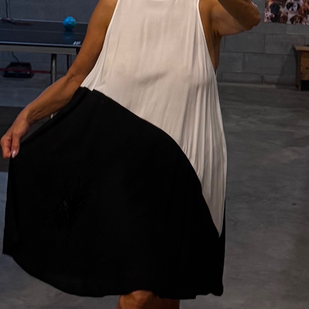 Elegant Black and White Dress